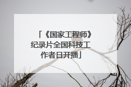 《国家工程师》纪录片全国科技工作者日开播