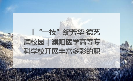“一技”绽芳华 德艺润校园｜濮阳医学高等专科学校开展丰富多彩的职业教育活动周主题活动