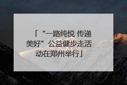 “一路纯悦 传递美好”公益健步走活动在郑州举行