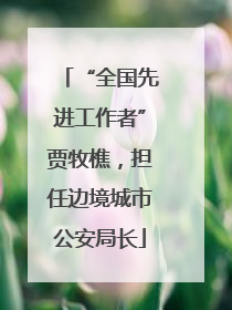 “全国先进工作者”贾牧樵，担任边境城市公安局长