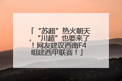 “苏超”热火朝天，“川超”也要来了！网友建议西南F4组建西甲联赛！