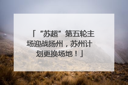 “苏超”第五轮主场迎战扬州，苏州计划更换场地！