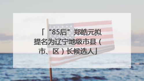 “85后”郑皓元拟提名为辽宁地级市县（市、区）长候选人