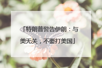 特朗普警告伊朗：与美无关，不要打美国