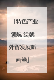 特色产业领航 绘就外贸发展新画卷