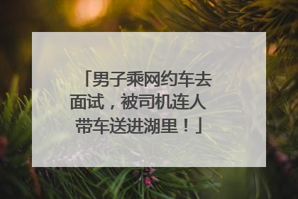 男子乘网约车去面试，被司机连人带车送进湖里！