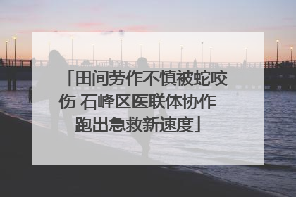 田间劳作不慎被蛇咬伤 石峰区医联体协作跑出急救新速度