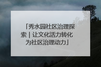 秀水园社区治理探索｜让文化活力转化为社区治理动力