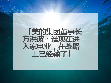 美的集团董事长方洪波：谁现在进入家电业，在战略上已经输了