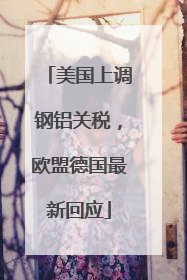 美国上调钢铝关税，欧盟德国最新回应