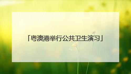 粤澳港举行公共卫生演习
