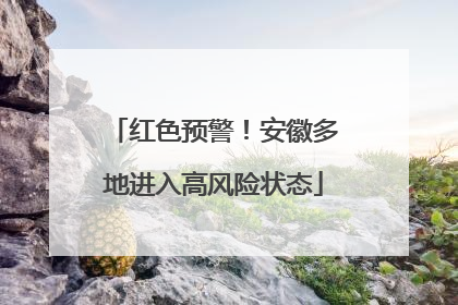 红色预警！安徽多地进入高风险状态
