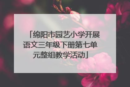 绵阳市园艺小学开展语文三年级下册第七单元整组教学活动