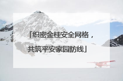 织密金桂安全网格，共筑平安家园防线