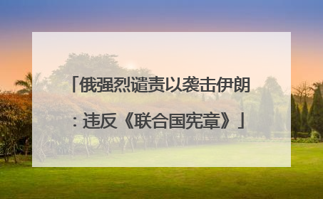 俄强烈谴责以袭击伊朗：违反《联合国宪章》