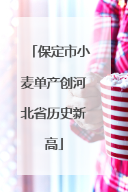 保定市小麦单产创河北省历史新高