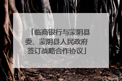 临商银行与蒙阴县委、蒙阴县人民政府签订战略合作协议