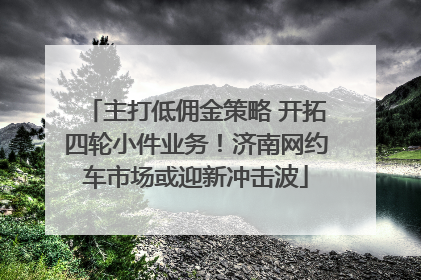 主打低佣金策略 开拓四轮小件业务！济南网约车市场或迎新冲击波