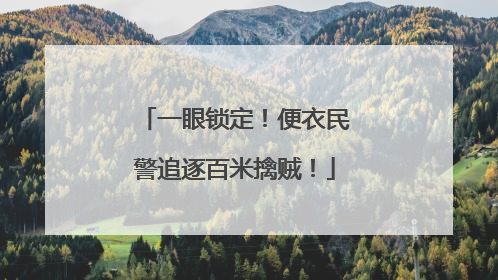 一眼锁定！便衣民警追逐百米擒贼！