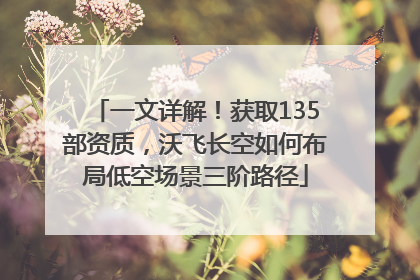 一文详解！获取135部资质，沃飞长空如何布局低空场景三阶路径