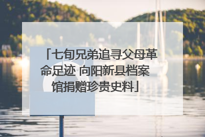 七旬兄弟追寻父母革命足迹 向阳新县档案馆捐赠珍贵史料