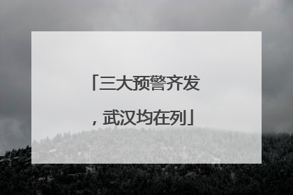 三大预警齐发，武汉均在列