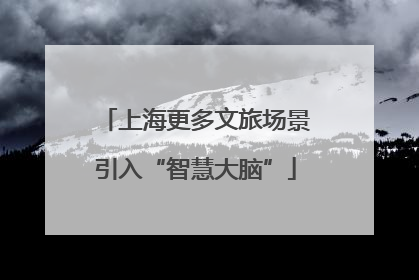 上海更多文旅场景引入“智慧大脑”
