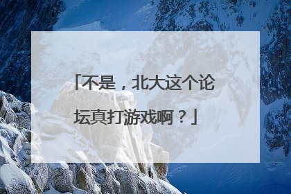 不是，北大这个论坛真打游戏啊？