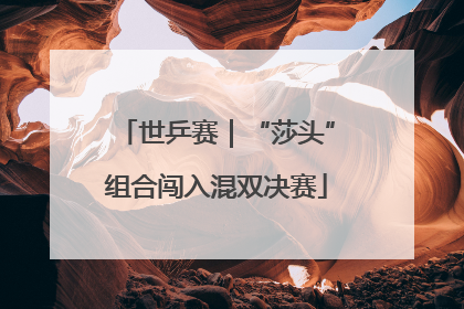 世乒赛｜“莎头”组合闯入混双决赛