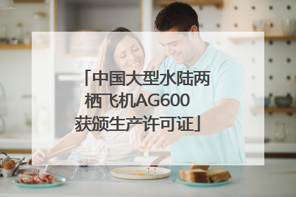 中国大型水陆两栖飞机AG600获颁生产许可证