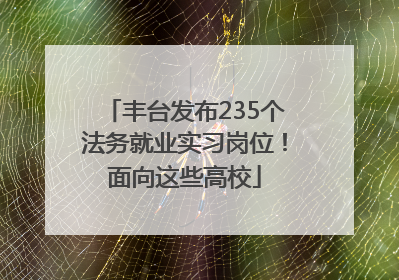 丰台发布235个法务就业实习岗位！面向这些高校