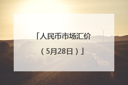 人民币市场汇价（5月28日）