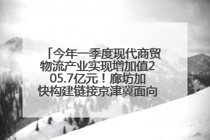 今年一季度现代商贸物流产业实现增加值205.7亿元！廊坊加快构建链接京津冀面向全世界的物流通道