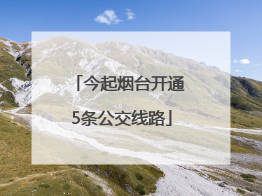 今起烟台开通5条公交线路