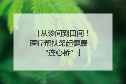 从诊间到田间！医疗帮扶架起健康“连心桥”
