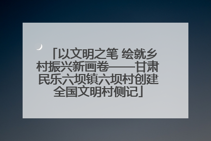 以文明之笔 绘就乡村振兴新画卷——甘肃民乐六坝镇六坝村创建全国文明村侧记