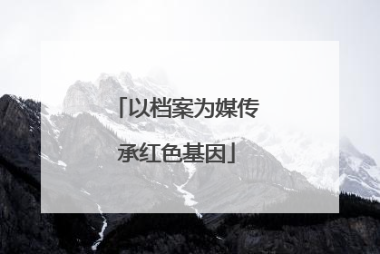以档案为媒传承红色基因