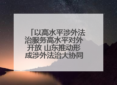 以高水平涉外法治服务高水平对外开放 山东推动形成涉外法治大协同工作格局