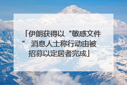 伊朗获得以“敏感文件” 消息人士称行动由被招募以定居者完成