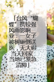 台风“蝴蝶”携较强风雨影响三亚：一女子被树砸倒送医，无大碍当天回家 当地已紧急清障