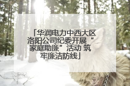 华润电力中西大区洛阳公司纪委开展“家庭助廉”活动 筑牢廉洁防线