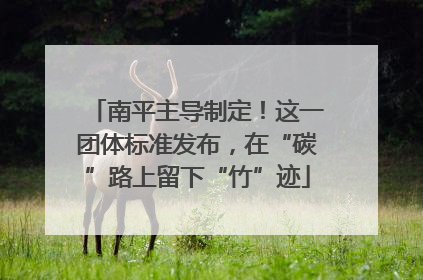 南平主导制定！这一团体标准发布，在“碳”路上留下“竹”迹