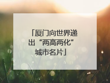 厦门向世界递出“两高两化”城市名片