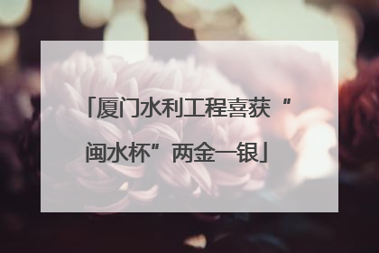 厦门水利工程喜获“闽水杯”两金一银