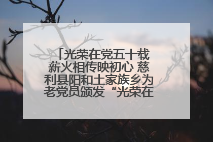 光荣在党五十载 薪火相传映初心 慈利县阳和土家族乡为老党员颁发“光荣在党50年”纪念章