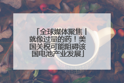 全球媒体聚焦丨就像过量的药！美国关税可能阻碍该国电池产业发展