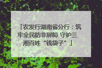 农发行湖南省分行：筑牢全民防非屏障 守护三湘百姓“钱袋子”