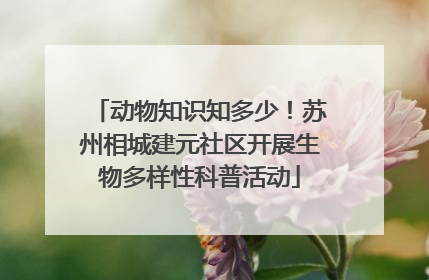 动物知识知多少！苏州相城建元社区开展生物多样性科普活动