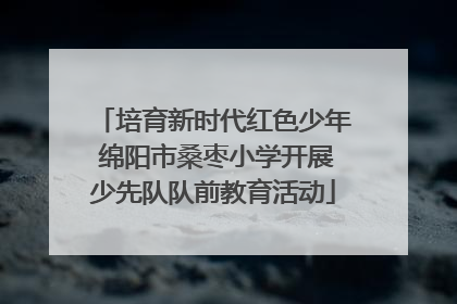 培育新时代红色少年 绵阳市桑枣小学开展少先队队前教育活动