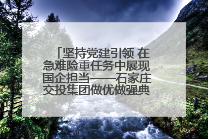 坚持党建引领 在急难险重任务中展现国企担当——石家庄交投集团做优做强典型报道之一
